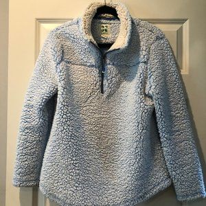 Blue Pull-Over Quarter Zip Teddy Bear Jacket